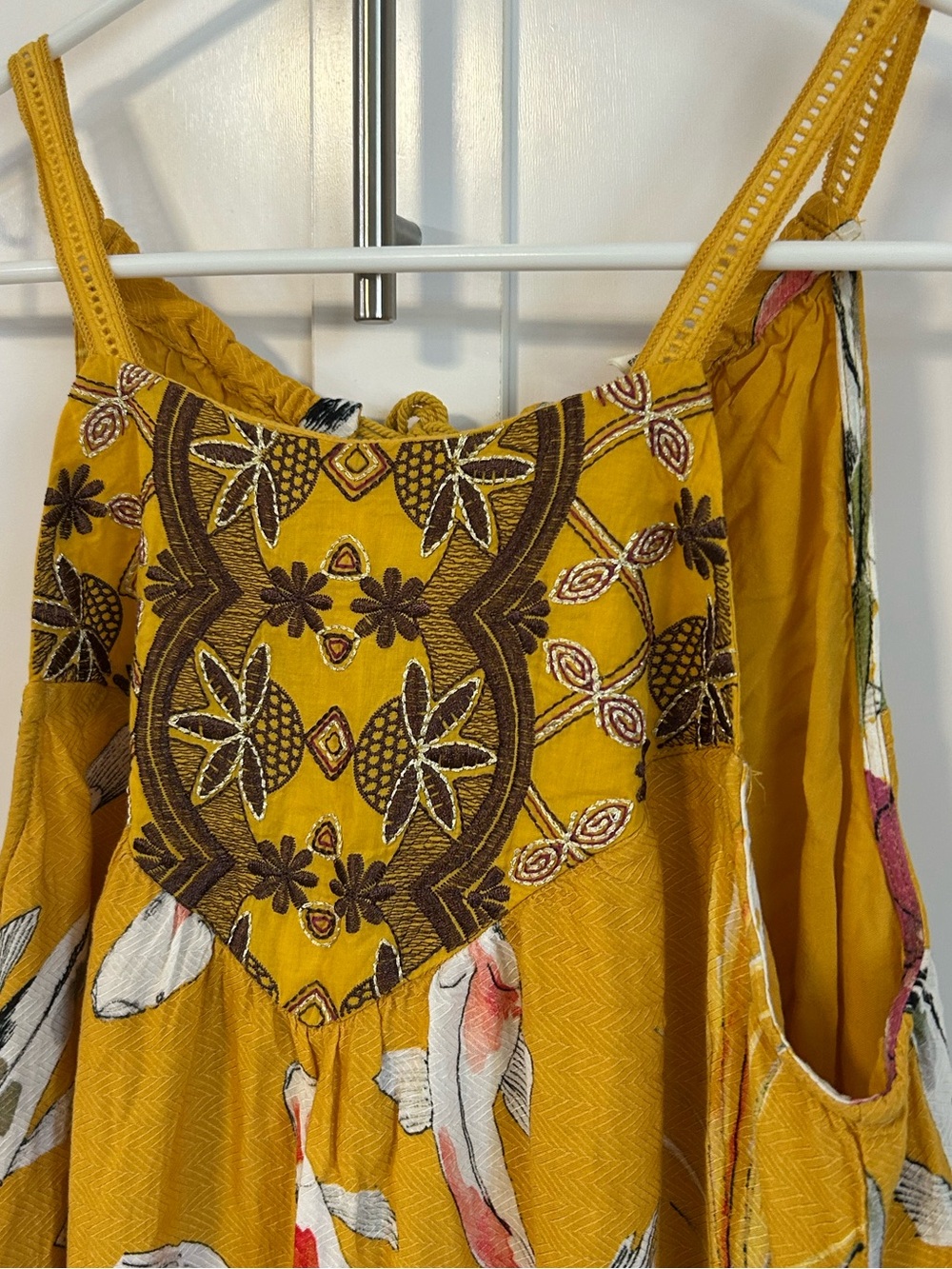 Anthropologie One September Paradiso Koi yellow Maxi dress - Picture 3 of 10